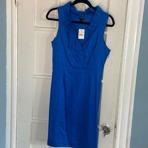 J.Crew Blue Ruffle Neck Dress sz 10